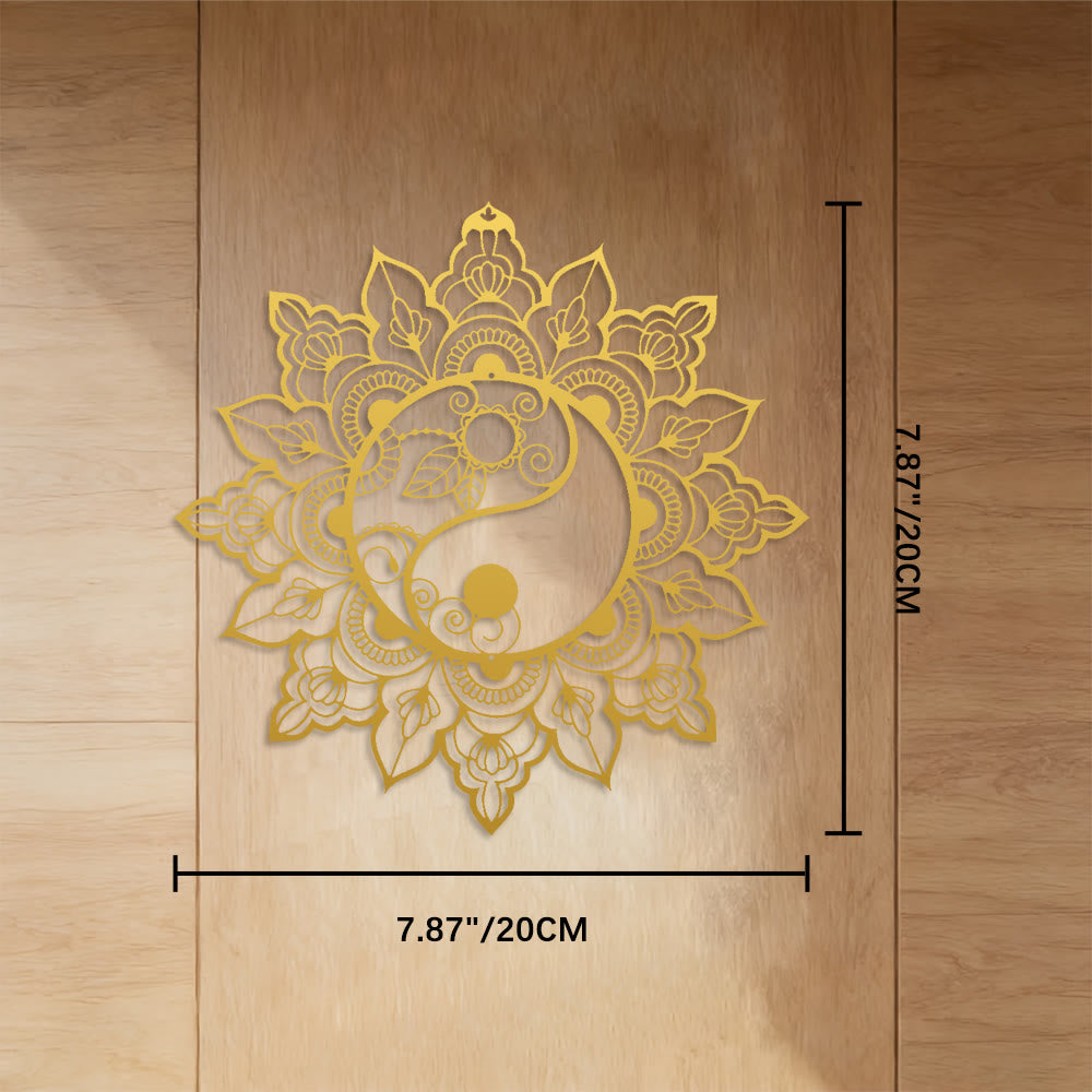 FuAttract Balance Clarity & Spiritual Growth Yin Yang Mandala Metal Wall Decor Home Art Decor - Gold - 7.87"*7.87"*0.04"/20*20*0.1cm - image 15