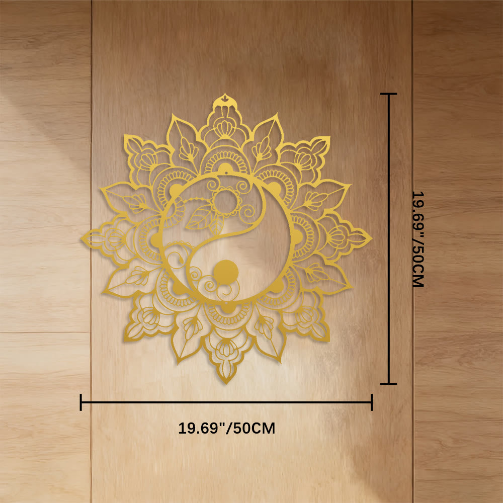 FuAttract Balance Clarity & Spiritual Growth Yin Yang Mandala Metal Wall Decor Home Art Decor - Gold - 19.69"*19.69"*0.05"/50*50*0.12cm - image 21