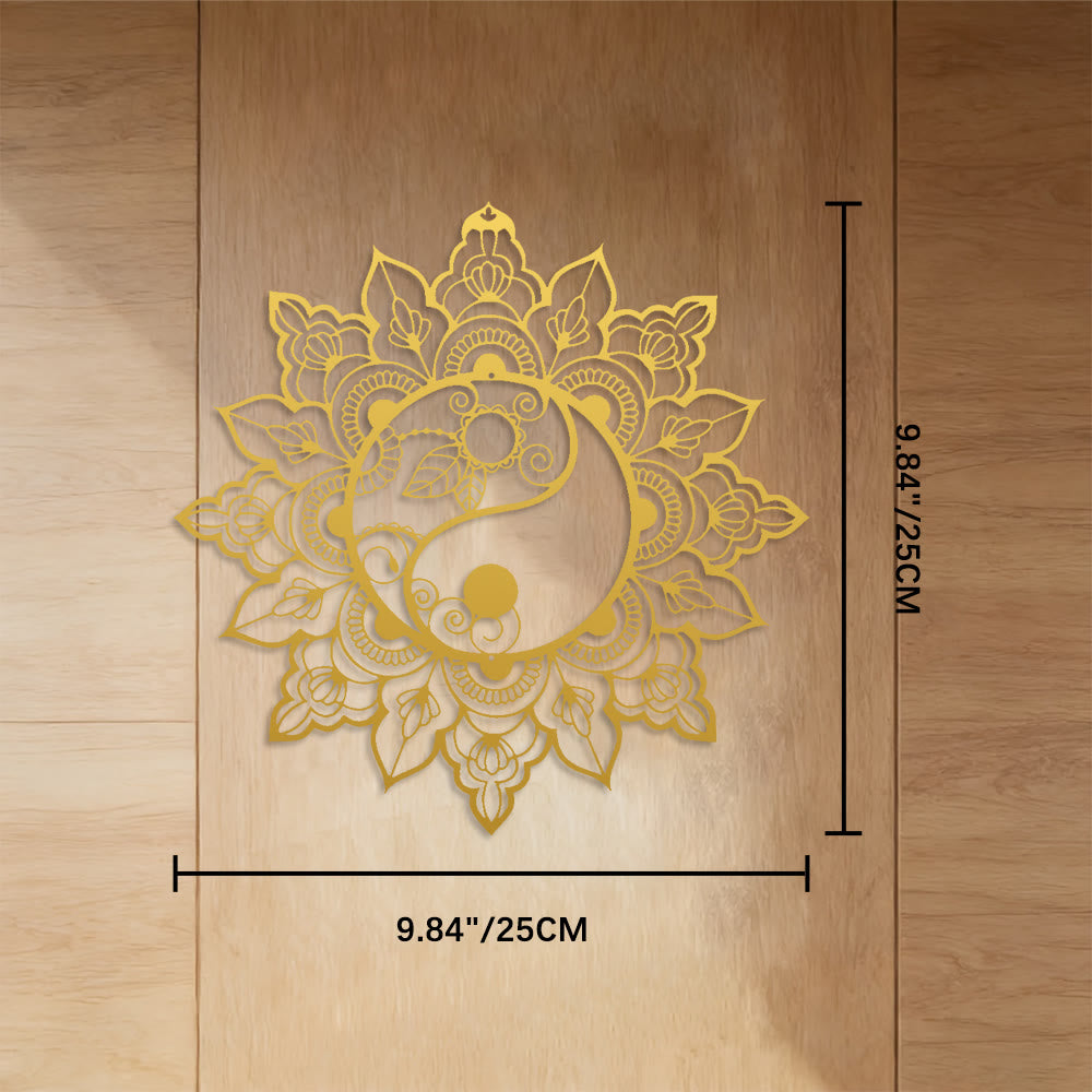FuAttract Balance Clarity & Spiritual Growth Yin Yang Mandala Metal Wall Decor Home Art Decor - Gold - 9.84"*9.84"*0.04"/25*25*0.1cm - image 16