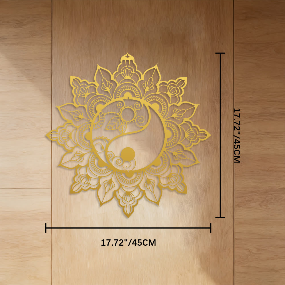 FuAttract Balance Clarity & Spiritual Growth Yin Yang Mandala Metal Wall Decor Home Art Decor - Gold - 17.72"*17.72"*0.04"/45*45*0.1cm - image 20