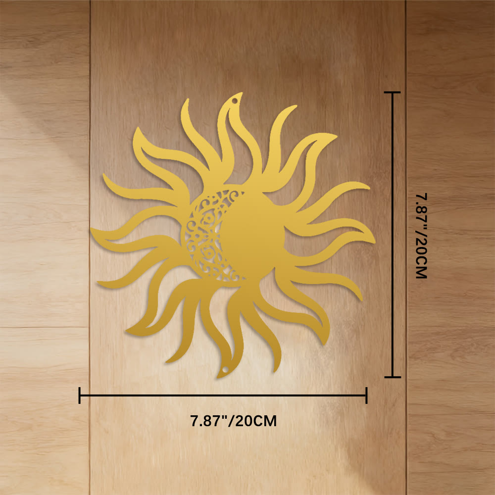 FuAttract Renewal Vitality & Balance Sun Moon Mandala Metal Wall Decor Home Art Decor - Gold - 7.87"*7.87"*0.04"/20*20*0.1cm - image 16