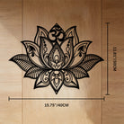FuAttract Serenity Purity & Spiritual Awakening Lotus Mandala Om Mani Mantra Metal Wall Home Art Decor - Black - 15.75"*11.81"*0.04"/40*30*0.1cm - image 5