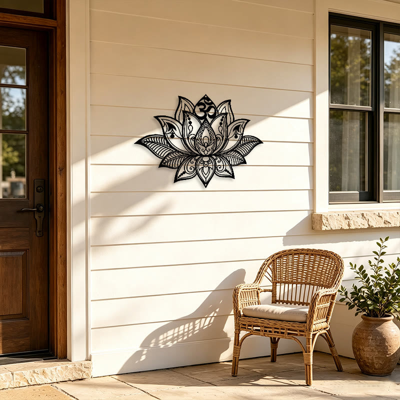 FuAttract Serenity Purity & Spiritual Awakening Lotus Mandala Om Mani Mantra Metal Wall Home Art Decor - image 8