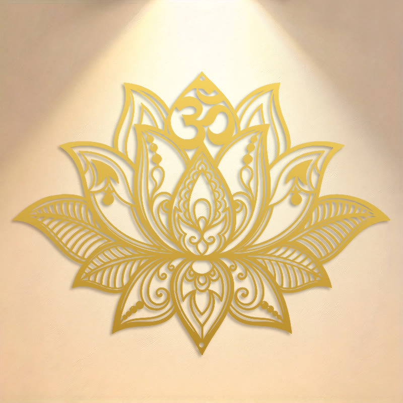 FuAttract Serenity Purity & Spiritual Awakening Lotus Mandala Om Mani Mantra Metal Wall Home Art Decor - image 13