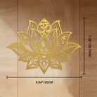 FuAttract Serenity Purity & Spiritual Awakening Lotus Mandala Om Mani Mantra Metal Wall Home Art Decor - Gold - 9.84"*7.38"*0.04"/25*18.75*0.1cm - image 15