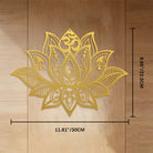 FuAttract Serenity Purity & Spiritual Awakening Lotus Mandala Om Mani Mantra Metal Wall Home Art Decor - Gold - 11.81"*8.86"*0.04"/30*22.5*0.1cm - image 16
