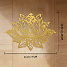 FuAttract Serenity Purity & Spiritual Awakening Lotus Mandala Om Mani Mantra Metal Wall Home Art Decor - Gold - 13.78"*10.33"*0.04"/35*26.25*0.1cm - image 17