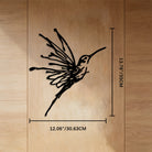 FuAttract Joy Resilience & Freedom Hummingbird Metal Wall Decor Home Art Decor - Black - 12.06"*13.78"*0.04"/30.63*35*0.1cm - image 5