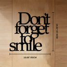FuAttract Positivity Joy & Encouragement Don't Forget to Smile Metal Wall Decor Home Art Decor - Black - 19.69"*18.82"*0.05"/50*47.8*0.12cm - image 7