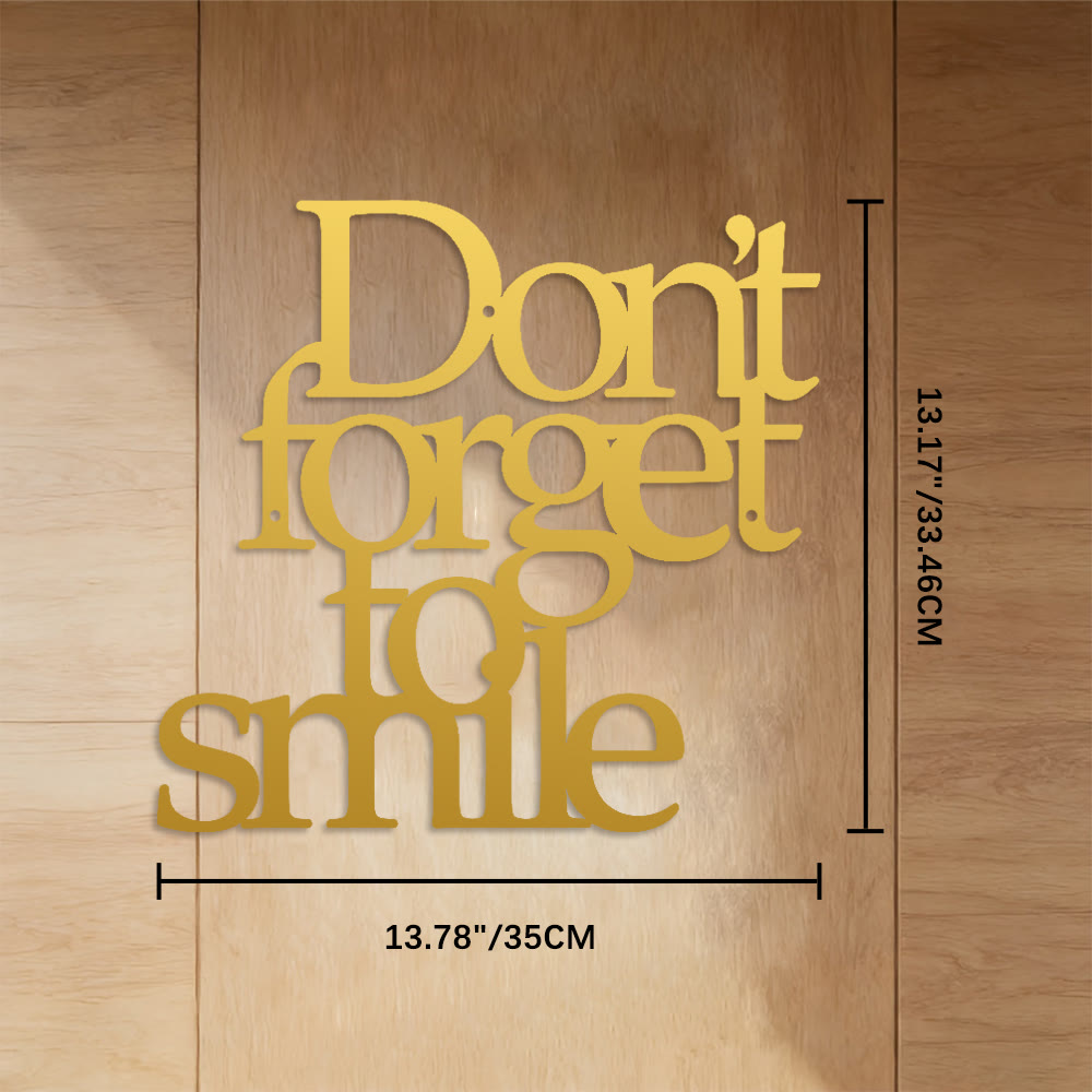 FuAttract Positivity Joy & Encouragement Don't Forget to Smile Metal Wall Decor Home Art Decor - Gold - 13.78"*13.17"*0.04"/35*33.46*0.1cm - image 13