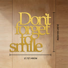 FuAttract Positivity Joy & Encouragement Don't Forget to Smile Metal Wall Decor Home Art Decor - Gold - 17.72"*16.94"*0.04"/45*43.02*0.1cm - image 16