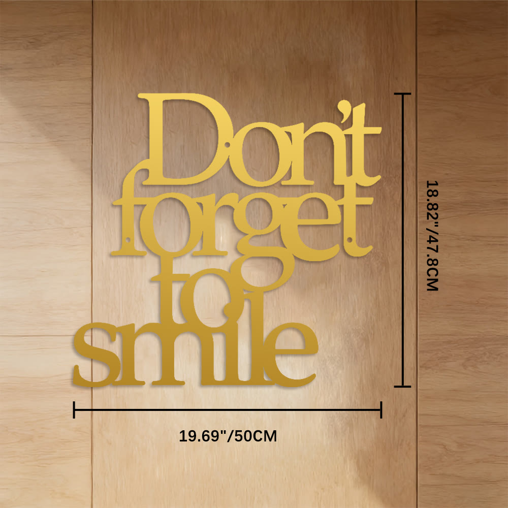 FuAttract Positivity Joy & Encouragement Don't Forget to Smile Metal Wall Decor Home Art Decor - Gold - 19.69"*18.82"*0.05"/50*47.8*0.12cm - image 17