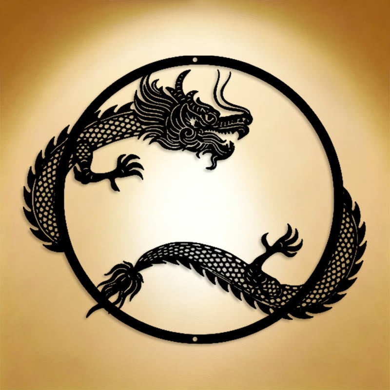 FuAttract Strength Protection & Good Fortune Dragon Metal Wall Decor Home Art Decor - image 0