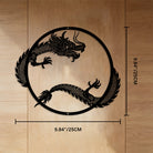 FuAttract Strength Protection & Good Fortune Dragon Metal Wall Decor Home Art Decor - Black - 9.84"*9.84"*0.04"/25*25*0.1cm - image 3