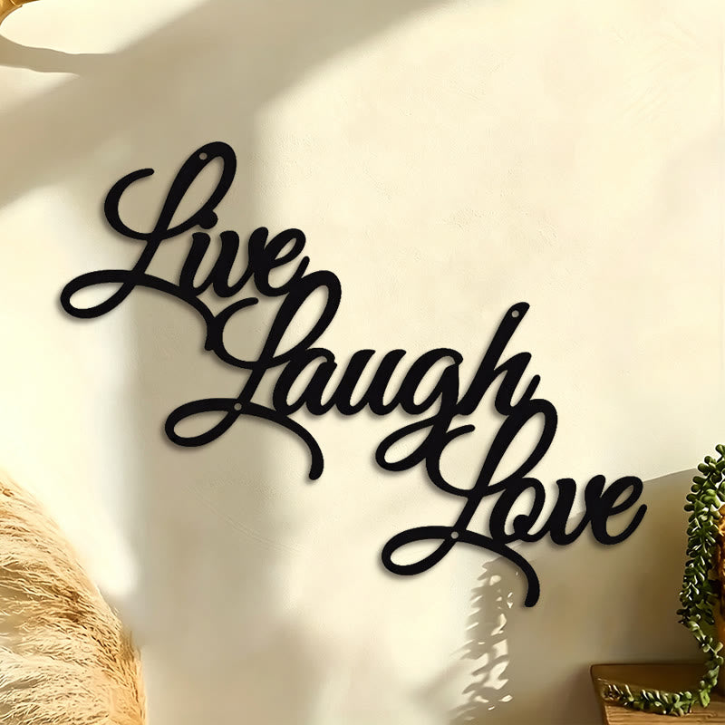 FuAttract Joyful Living & Heartfelt Affection Live Laugh Love Metal Wall Decor Home Art Decor - image 0