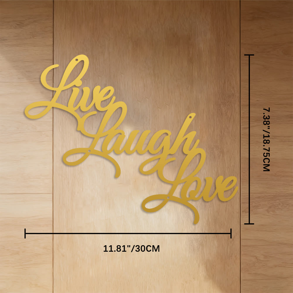 FuAttract Joyful Living & Heartfelt Affection Live Laugh Love Metal Wall Decor Home Art Decor - Gold - 11.81"*7.38"*0.04"/30*18.75*0.1cm - image 13