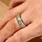 FuAtrract Protection & Inner Strength Om Mani Mantra Titanium Steel Spinner Ring  - image 3