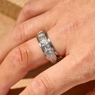 FuAtrract Protection & Inner Strength Om Mani Mantra Titanium Steel Spinner Ring  - image 7