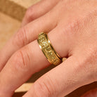 FuAtrract Protection & Inner Strength Om Mani Mantra Titanium Steel Spinner Ring  - image 9